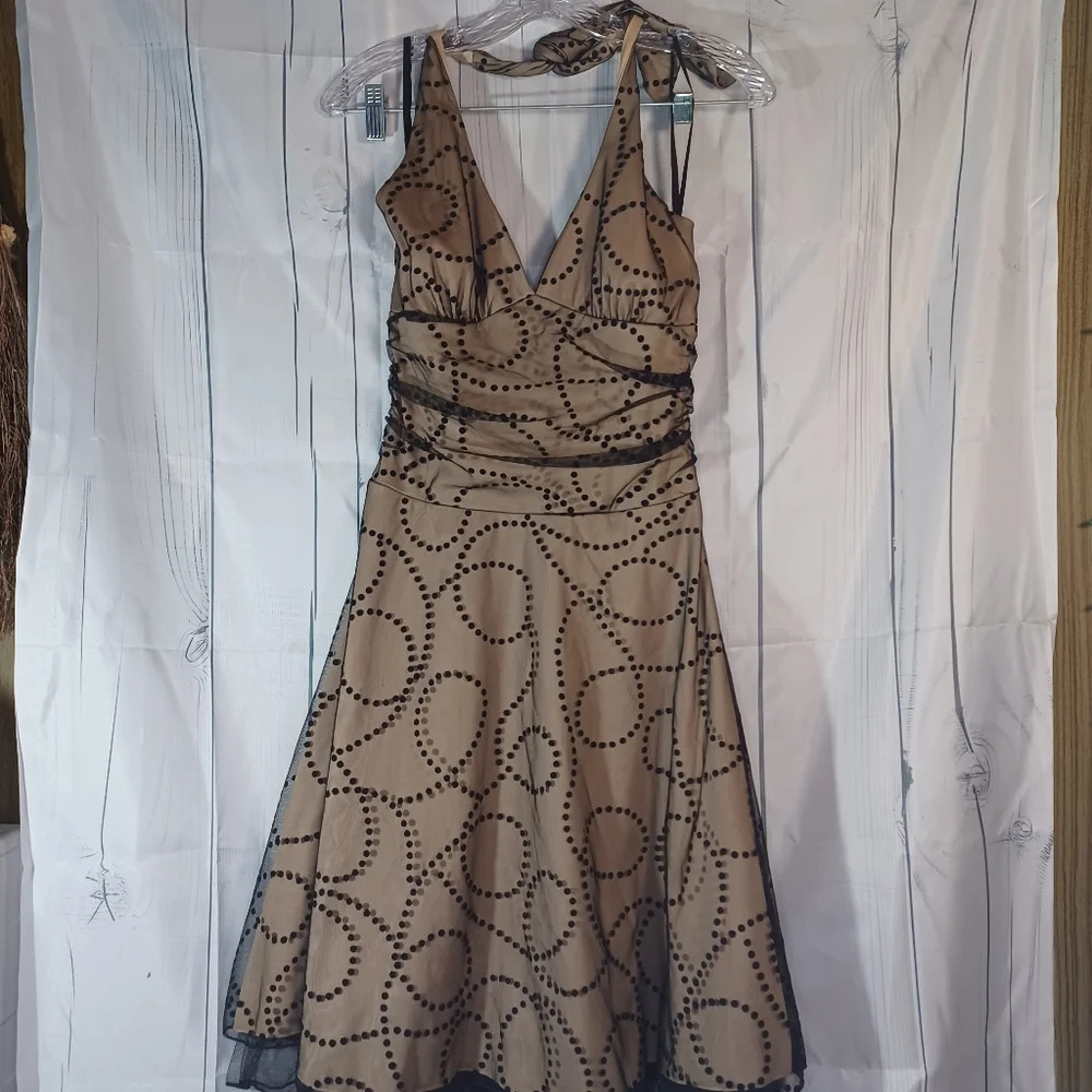 Ruby Rox Y2K Whimsigoth Halter Style Dress With Lace Overlay